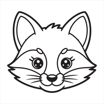 A fox head vector style line art
