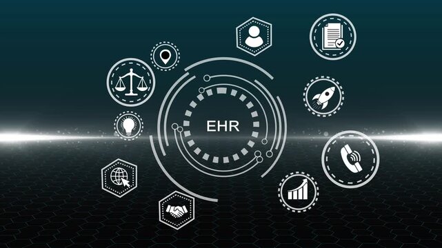 EHR Electronic health record medical and technology concept