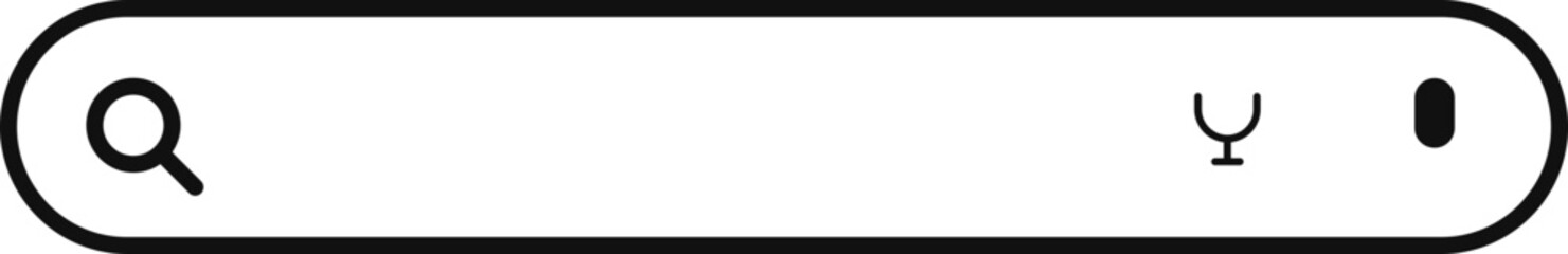 Fototapeta premium Realistic SEARCH BAR. 3D vector on a transparent background, stock vector. icon, SEARCH BAR WEB SEARCH sign, or loupe sign