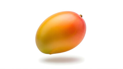 Premium Ripe Mango Floating on Pure White Background