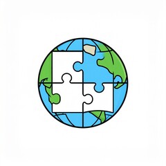 World map puzzle globe with missing piece for business and global connection concept