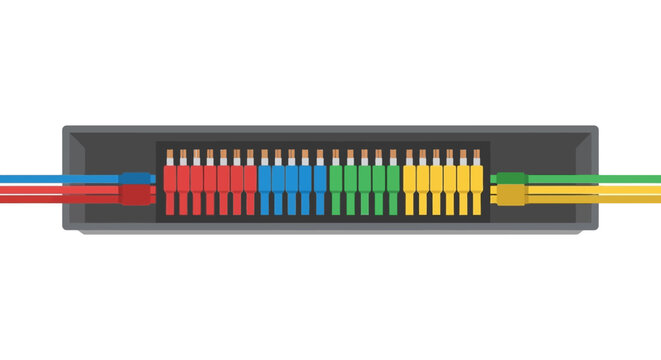 Colorful Ethernet Cable Connector.