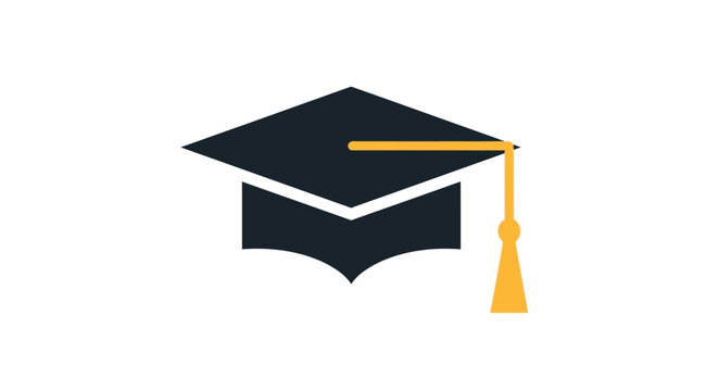 Graduation Cap Icon Illustration.