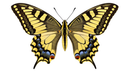 Isolated Swallowtail butterfly with wings spread featuring detailed yellow and black pattern © Sergiu
