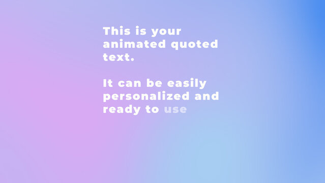 Inspirational Quote Loop Title &ndash; Word by Word Multiformat
