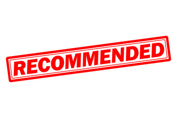 RECOMMENDED - RECOMMENDED text written on Red Rubber Stamp 
