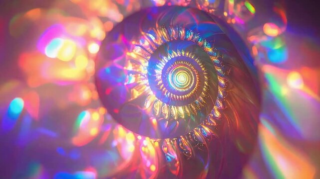 spirale frattale multicolore che ruota su se stessa rapidamente 