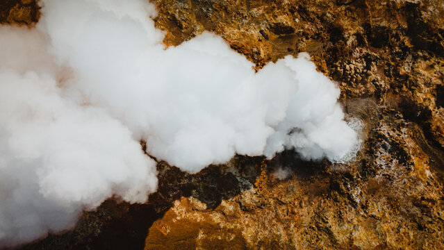 steam of a hotspring in iceland