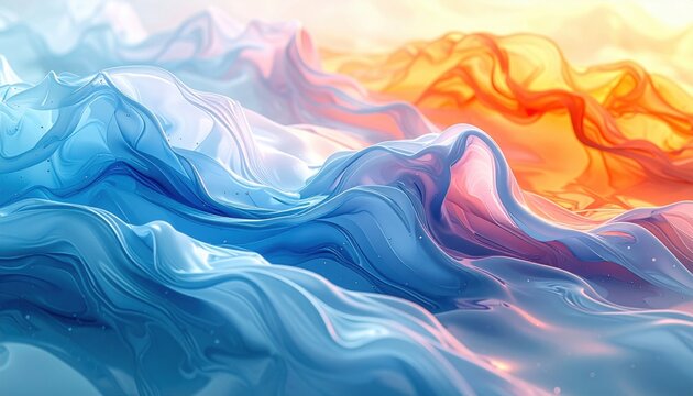 FlyPro Firefly showcases abstract flowing water patterns in contrasting yet complementary colors, captured with a realistic photography style and gentle ambient light