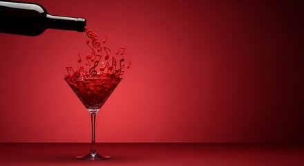 Elegant Red Wine Music Concept for Celebration Theme