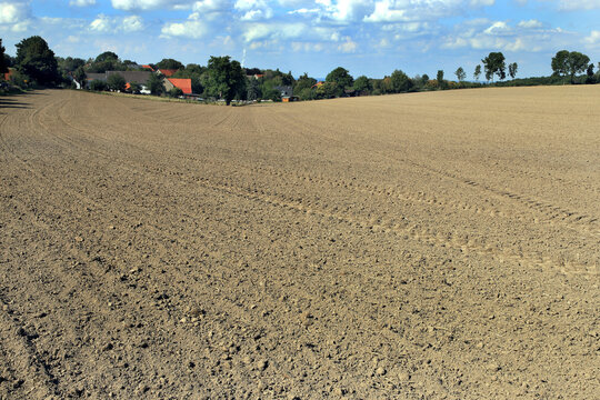 Agricultural desert, ploughed arable in autumn, after ploughing and harrowing the loess soil in the Soester B&ouml;rde, North Rhine-Westphalia, Germany