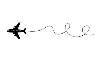 Airplane releasing smoke trails forming cursive letter e isolated on transparent background
