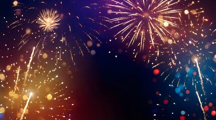 Colorful Fireworks Celebration Background With Bokeh