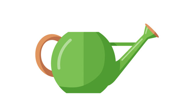 Green Watering Can Illustration.