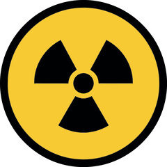 Fototapeta premium Radiation Hazard Warning Symbol Icon – High Contrast Yellow and Black Nuclear Danger Sign Vector
