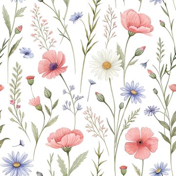 seamless floral background, seamless background with flowers