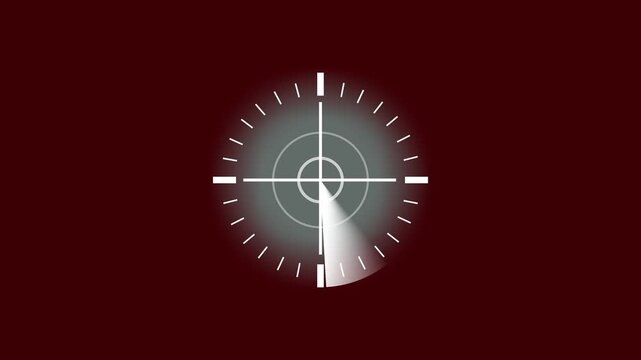 Minimalist Compass Dial with Red animated Background and White Markings clock time