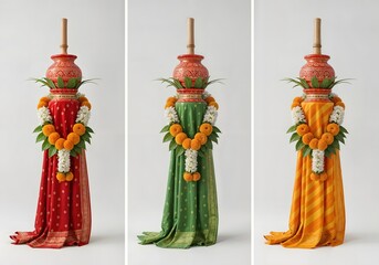 Gudi Padwa Decoration Red, Green, and Yellow Colorful Festival Decorations