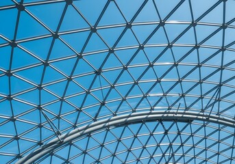 Modern Geometric Glass Roof Architecture Background