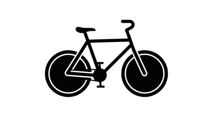 Fototapeta premium Simple Black Bicycle Illustration on White.