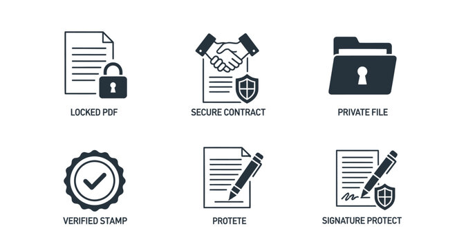 Security Icons for Documents and Files.