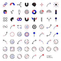 A collection of various abstract design elements and icons