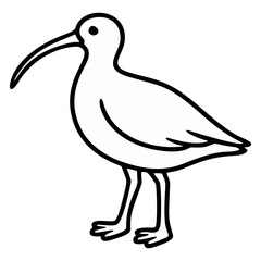 Fototapeta premium Minimalist Ibis Bird Outline Illustration