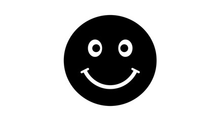 Fototapeta premium Black Smiley Face Icon Simple Design.