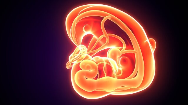Embarazo womb anatomy. 3d illustrations