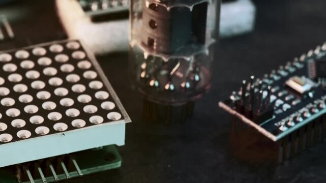 Electronics components, Breadboard in box with jumper wires and breadboard, symbolizing DIY projects, circuit building, electronic prototyping, hobby technology, electrical engineering