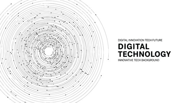 A black and white image of digital technology