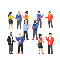 Diverse Business Professionals Networking and Communicating in a Modern Office Environment