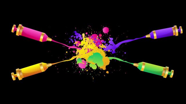 Colorful Paint Splashes for Holi Festival Video