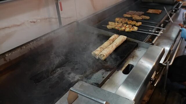 Preparing Arabic Shawarma Wrap &ndash; Traditional Middle Eastern Food Preparation
