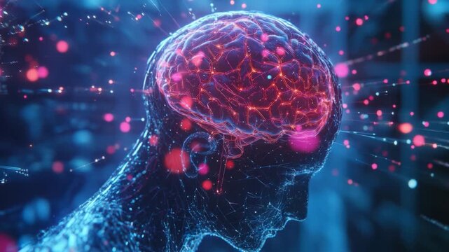 Brain's Neural Network captivating digital depiction illuminates the intricate network of the human brain, showcasing the beauty of the neural pathways and cognitive functions. 