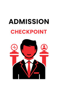 Admission Checkpoint: A Contemporary Vector Graphic Illustrating Entry and Screening Processes