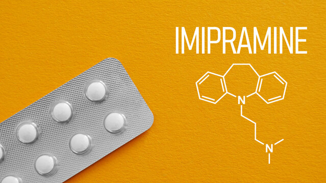 Imipramine Medication Concept, Tricyclic Antidepressant Drug, Mental Health Treatment, Pharmaceutical Tablets and Healthcare Therapy