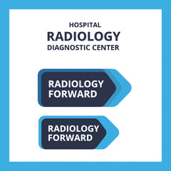 Clinical Radiology Center Signage Indicating Directional Radiology Services Within A Hospital