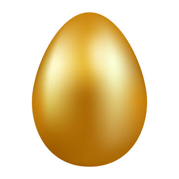 Vector illustration of golden Easter egg on transparent background