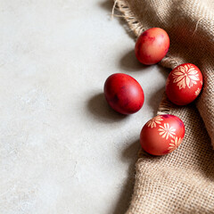 Minimal Red Egg on Linen