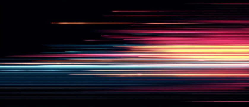 Dynamic Light Streaks with High Speed Motion Blur on Dark Background