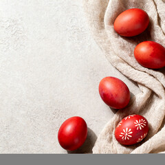 Minimal Red Egg on Linen