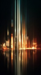 Abstract Technology Background with Vertical Light Rays and Soundwave Pattern