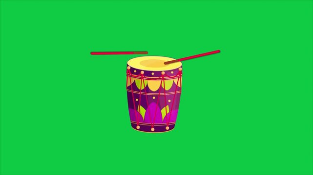 Festival Drum Beats Animation for Holi Video Editing