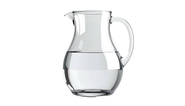 Clear Glass Water Pitcher with Handle.