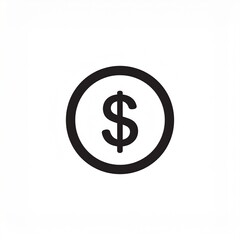 Obraz premium Dollar sign icon isolated on white background minimalist finance symbol vector illustration