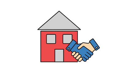 Obraz premium Handshake in front of a house.