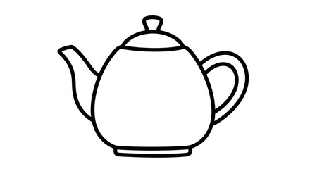 Obraz premium Simple Black Line Drawing of Teapot.