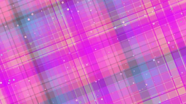 Vibrant pink and purple plaid pattern with dynamic dots