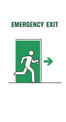 Fototapeta premium Emergency Exit Sign Illustrating Swift Egress During Critical Situations in Buildings and Structures